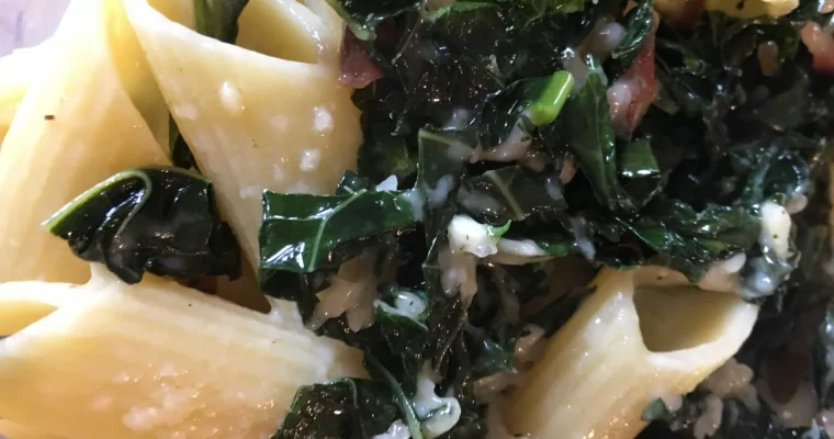 Le penne con il cavolo nero e il guanciale