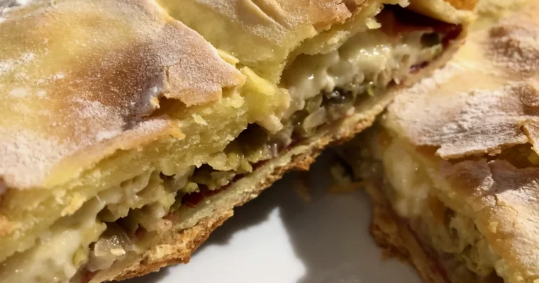 Lo strudel con le verze, il formaggio di malga e lo speck