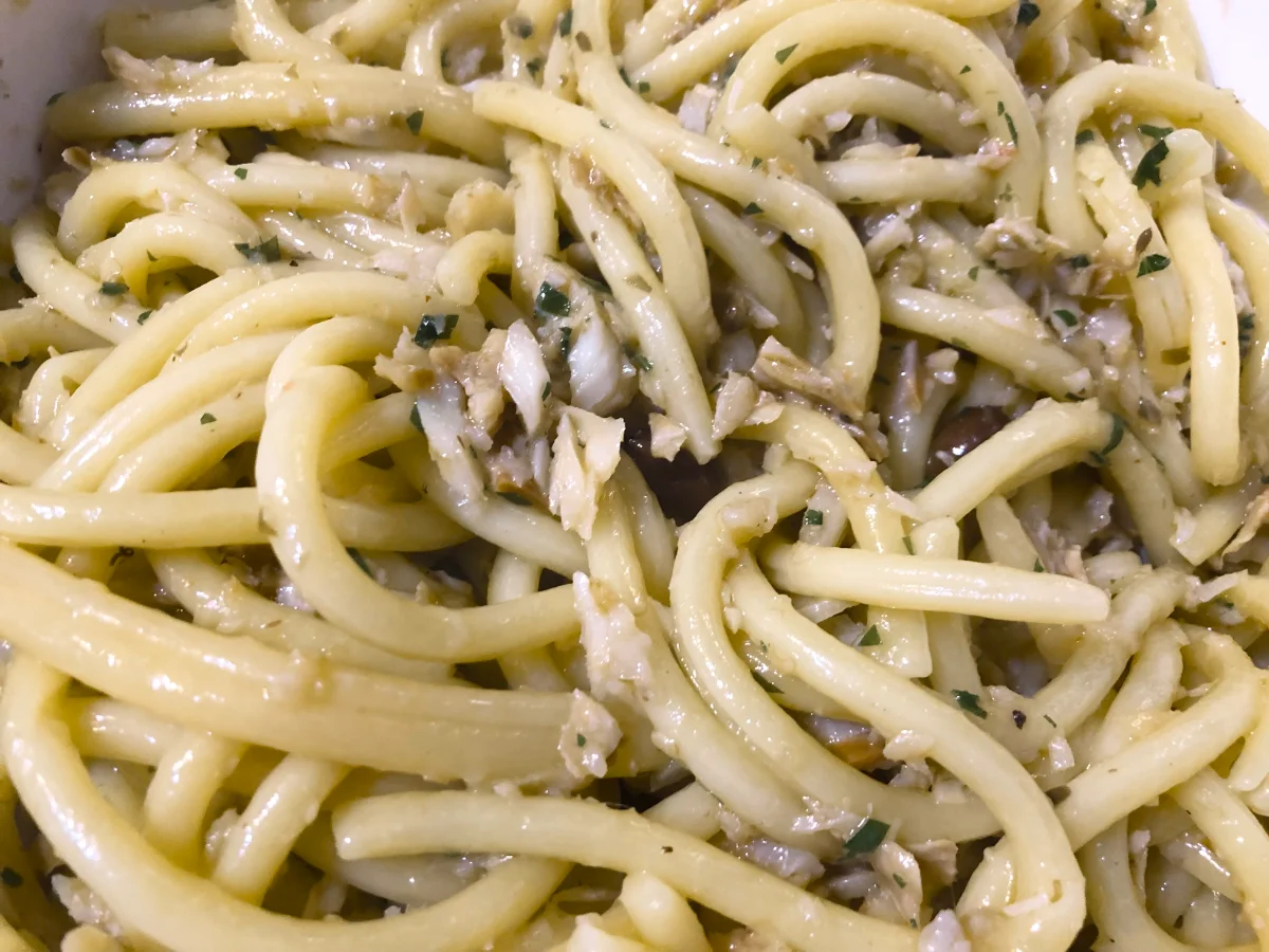 I maccheroni “al ferretto” con il baccalà