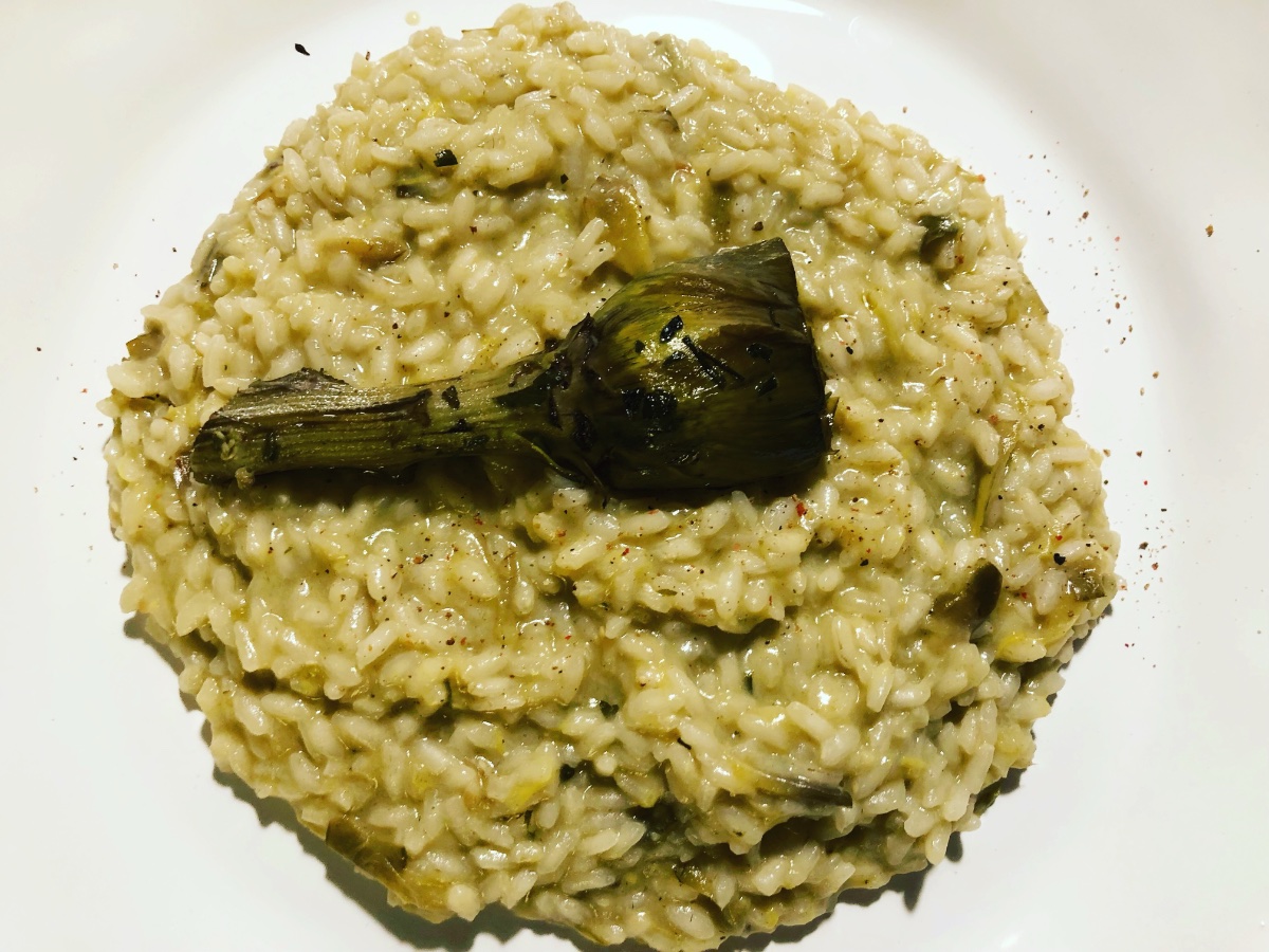 Le castraure (carciofini) e il risotto