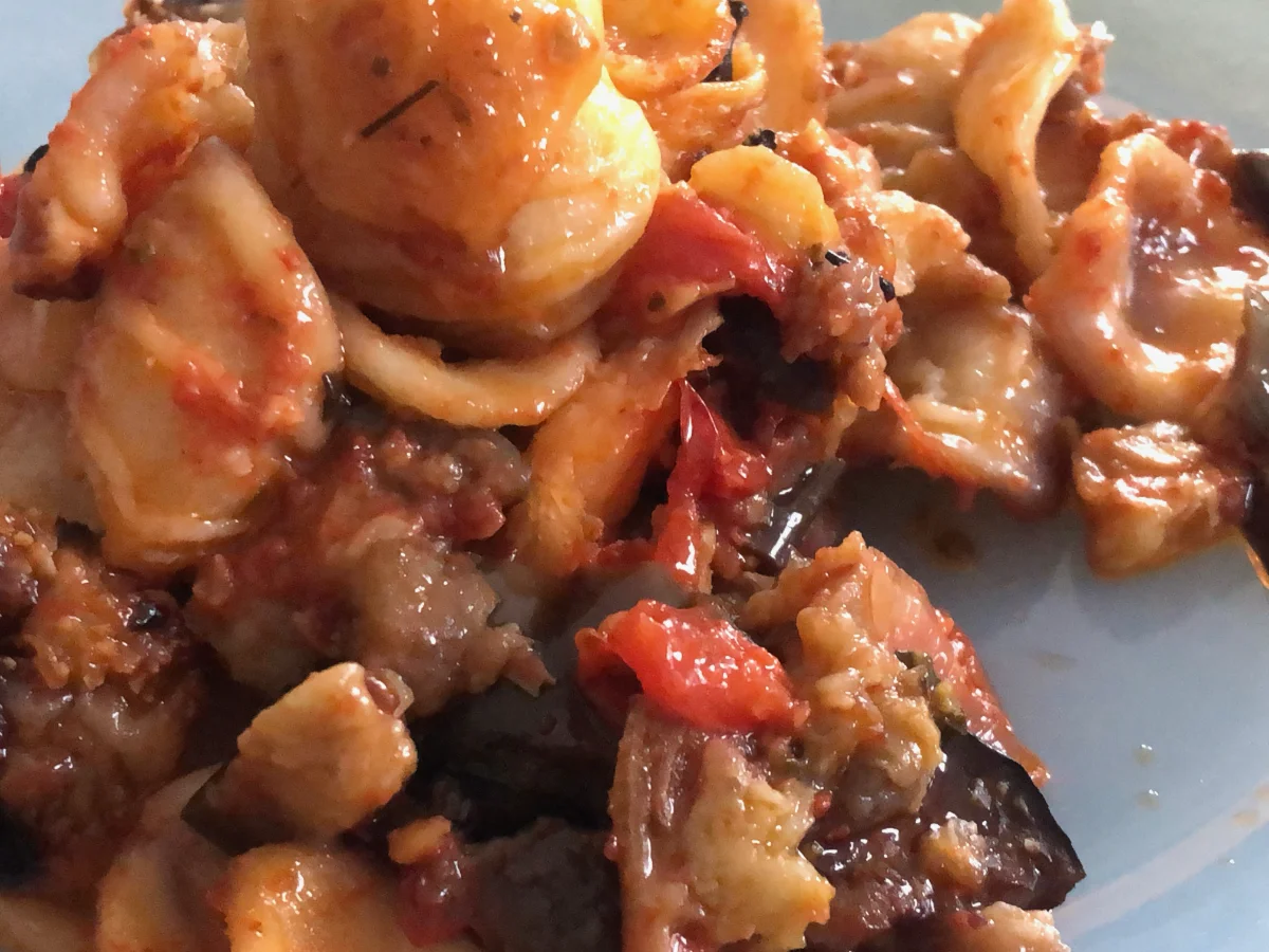 Le orecchiette e le melanzane gratinate nel forno