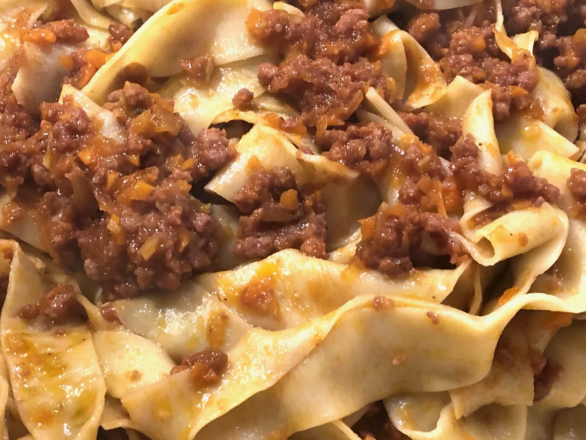 Le tagliatelle con il ragù di ciauscolo