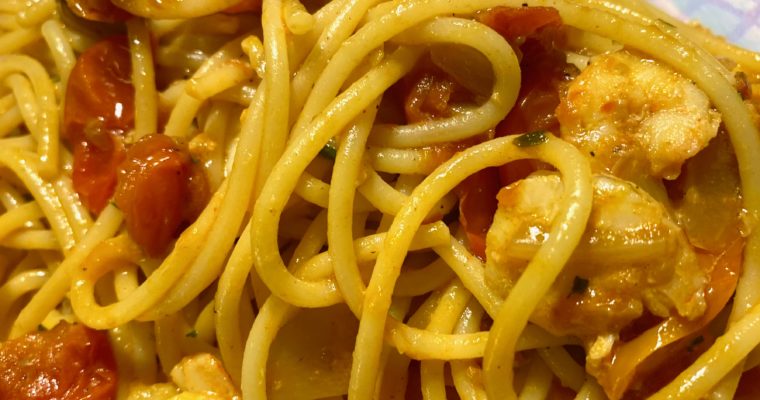 La ricette ai tempi del #coronavirus                          Gli spaghetti con i gamberi
